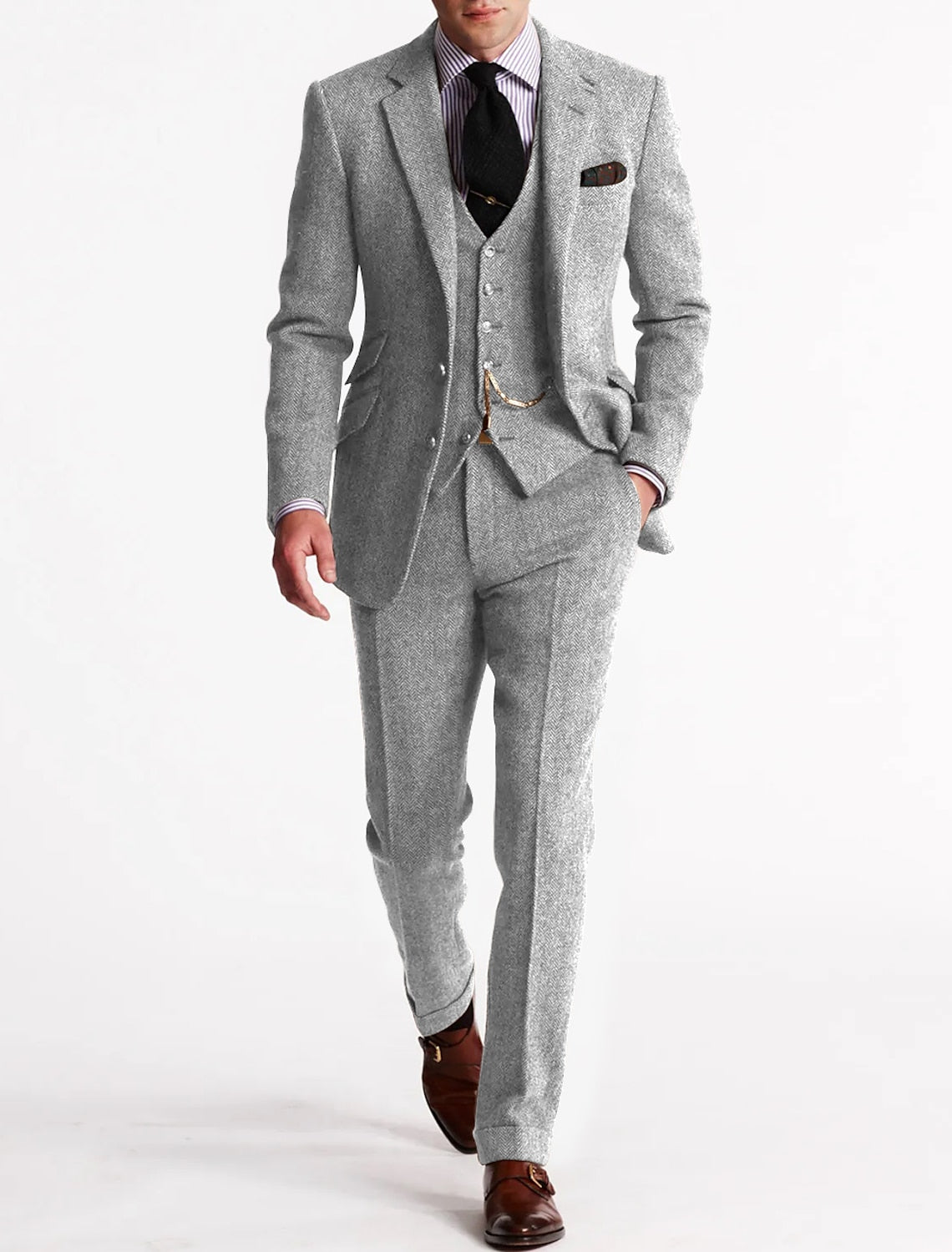 Slim Fit Tailored Blazer and Pants Two Piece Set for Men | Business Wear