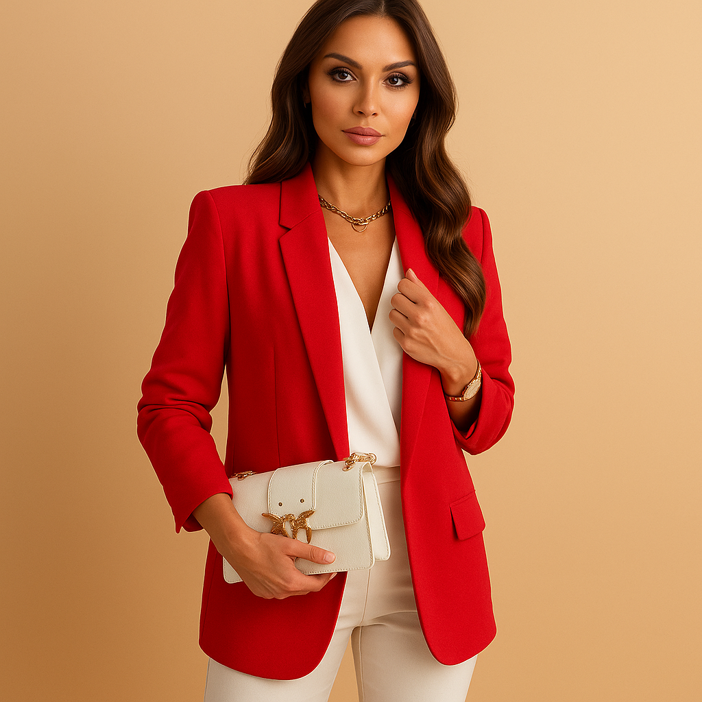 Black Long Blazer with Notched Lapel Collar for Women | Business Occasion Wear
