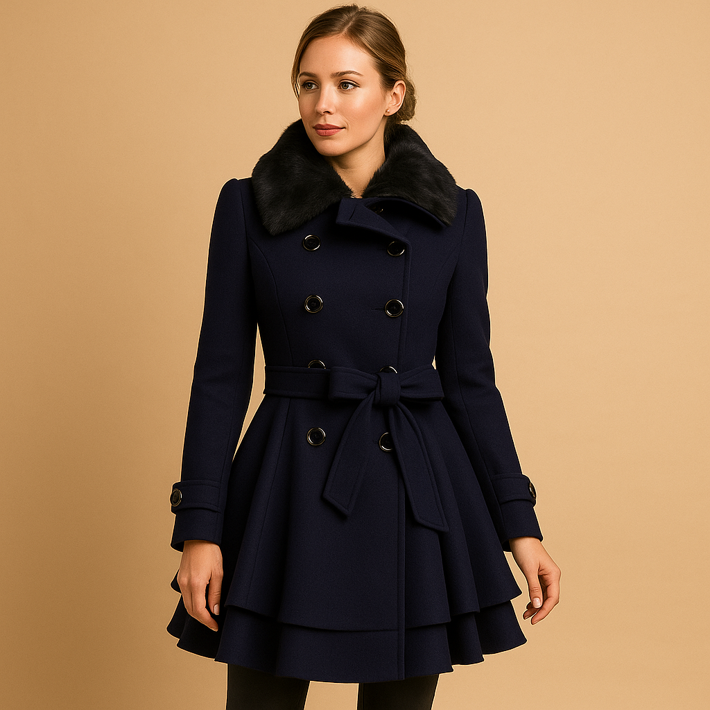 Women's Winter Coat | Long Cut Faux Collar