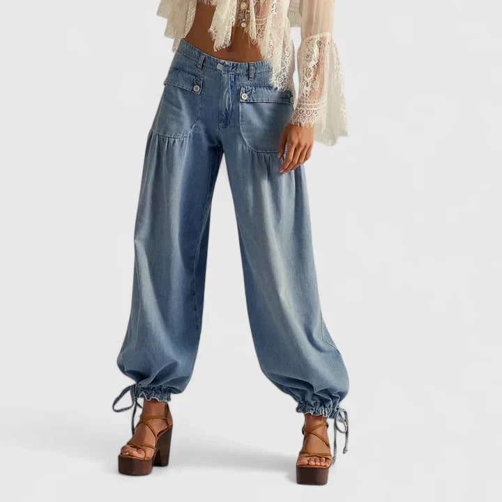 Lightweight Wide Leg Pleated Pants with Pockets and Loose Fit for Women