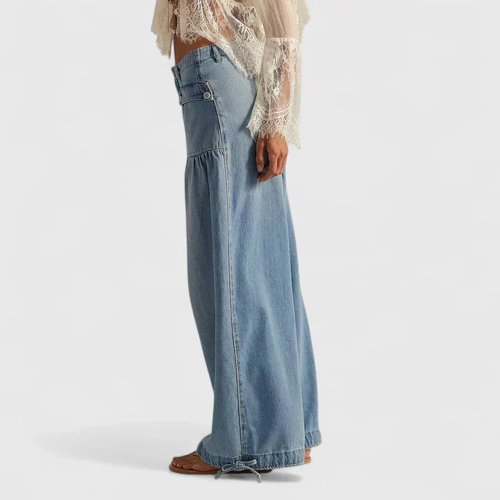Lightweight Wide Leg Pleated Pants with Pockets and Loose Fit for Women
