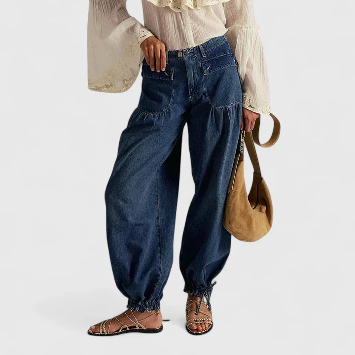 Lightweight Wide Leg Pleated Pants with Pockets and Loose Fit for Women