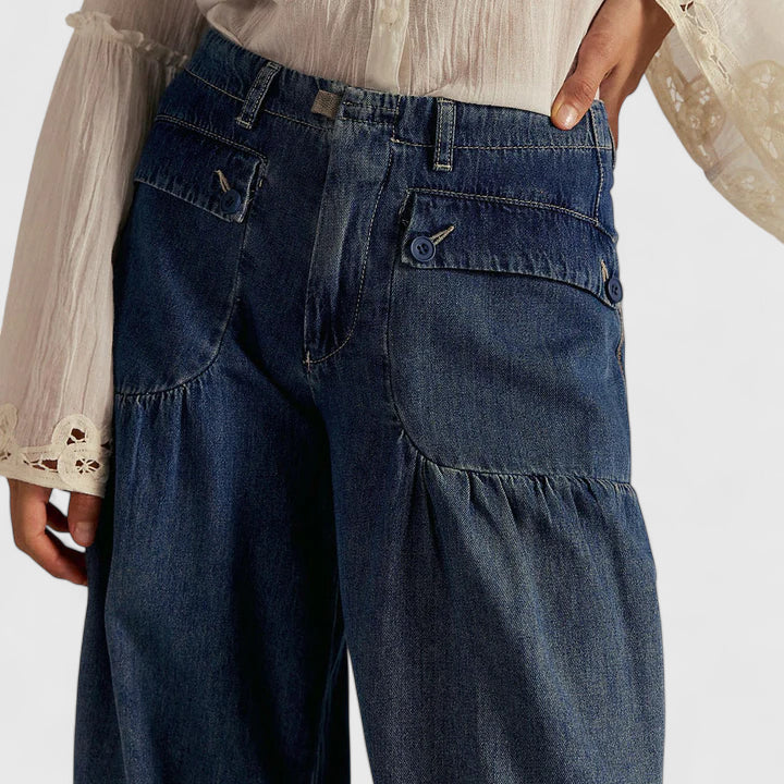 Lightweight Wide Leg Pleated Pants with Pockets and Loose Fit for Women