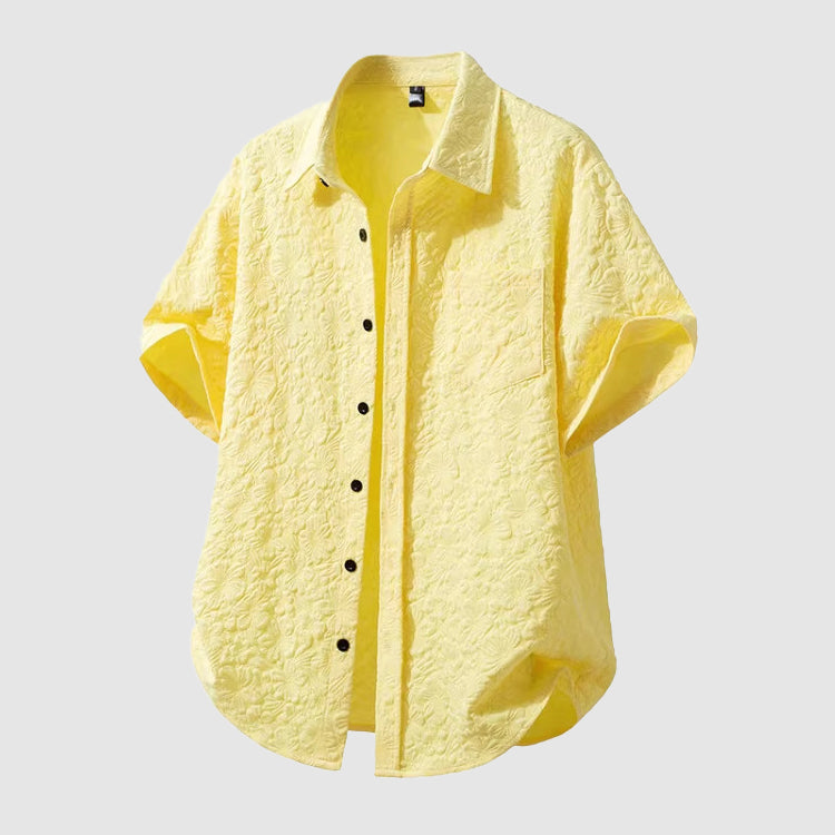 Green Linen Regular Fit Short Sleeve Shirt for Men | Chest Pocket