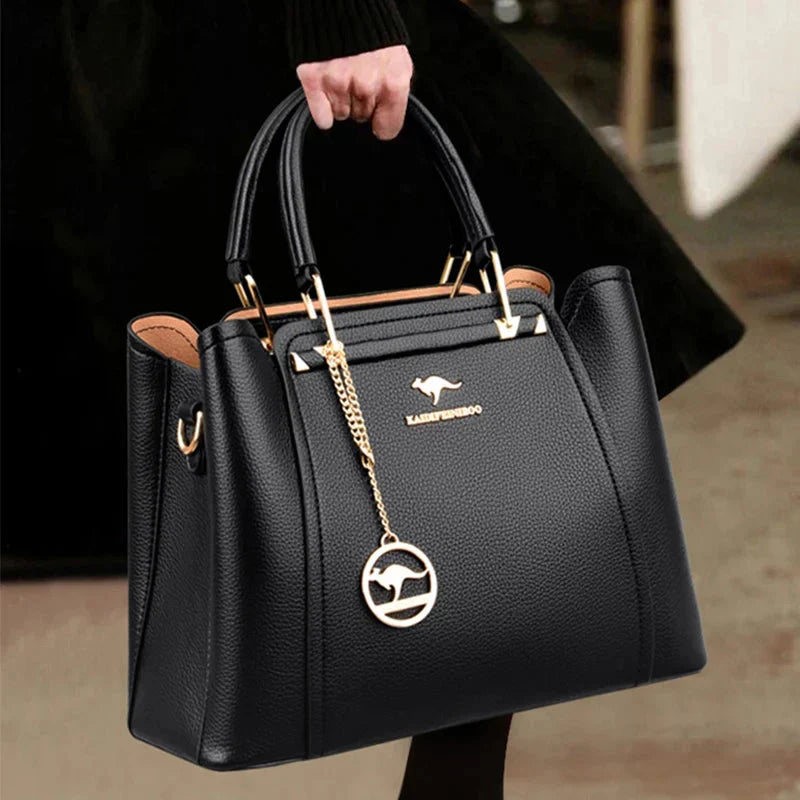 Large Leather Shoulder Bag for Women | Structured Crossbody