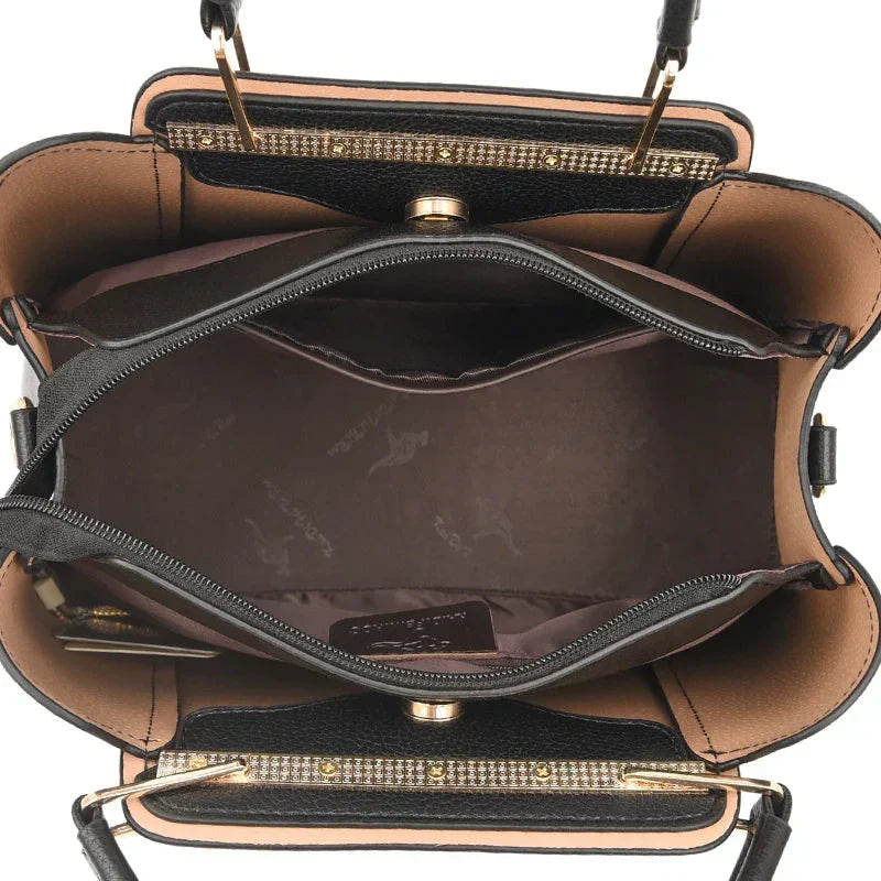 Large Leather Shoulder Bag for Women | Structured Crossbody