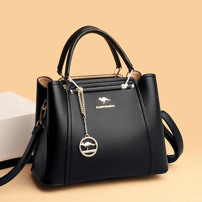 Large Leather Shoulder Bag for Women | Structured Crossbody