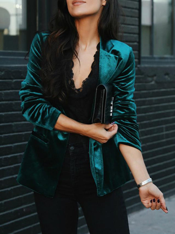 Women's Blazer | Notched Collar Button Closure