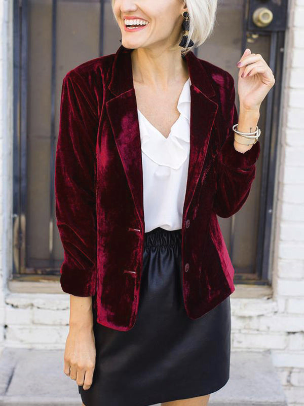 Women's Blazer | Notched Collar Button Closure