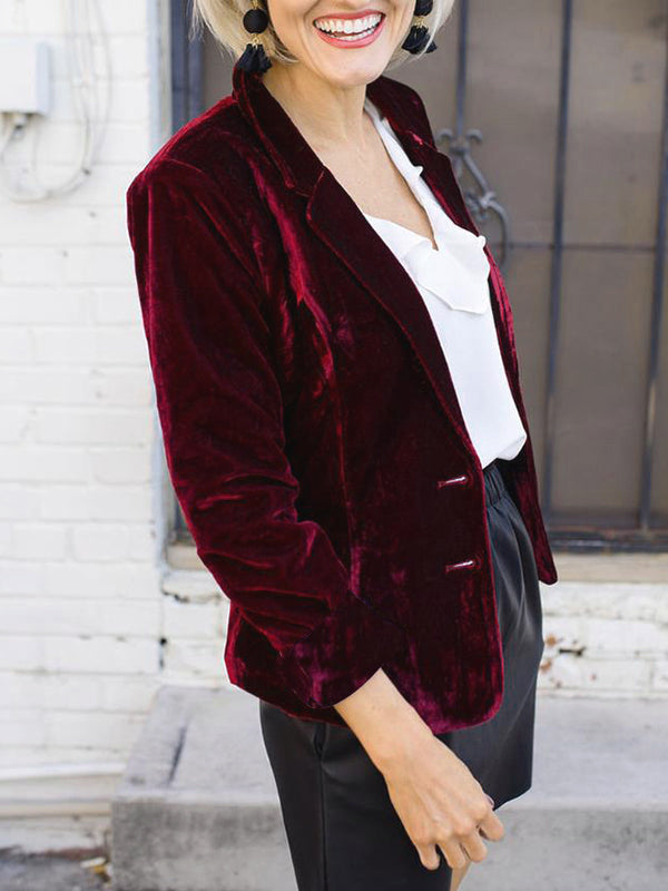 Women's Blazer | Notched Collar Button Closure