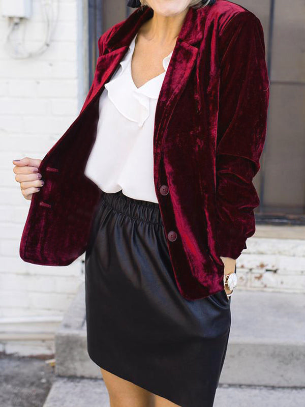 Women's Blazer | Notched Collar Button Closure