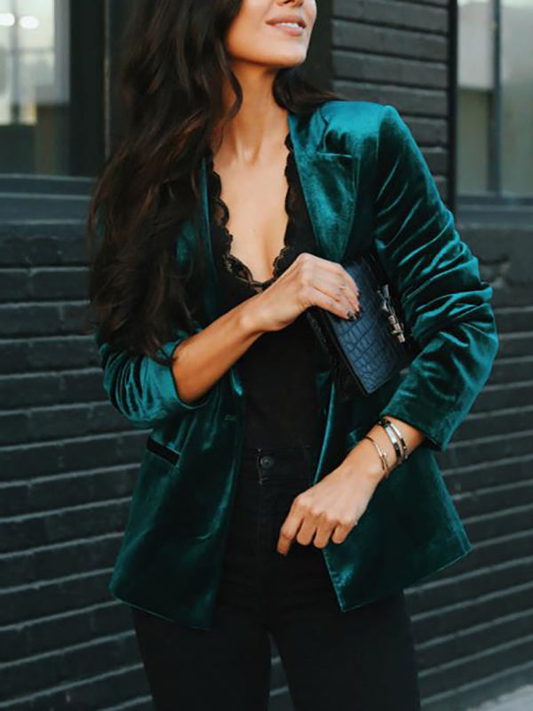 Women's Blazer | Notched Collar Button Closure