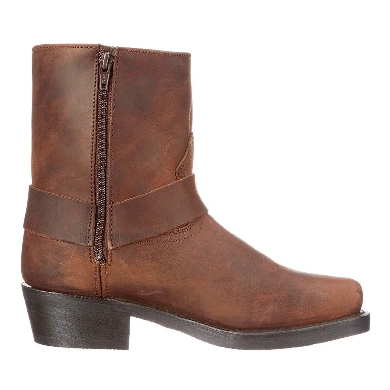 Leather Western Cowboy Boots with Rubber Outsole and PU Insole for Men