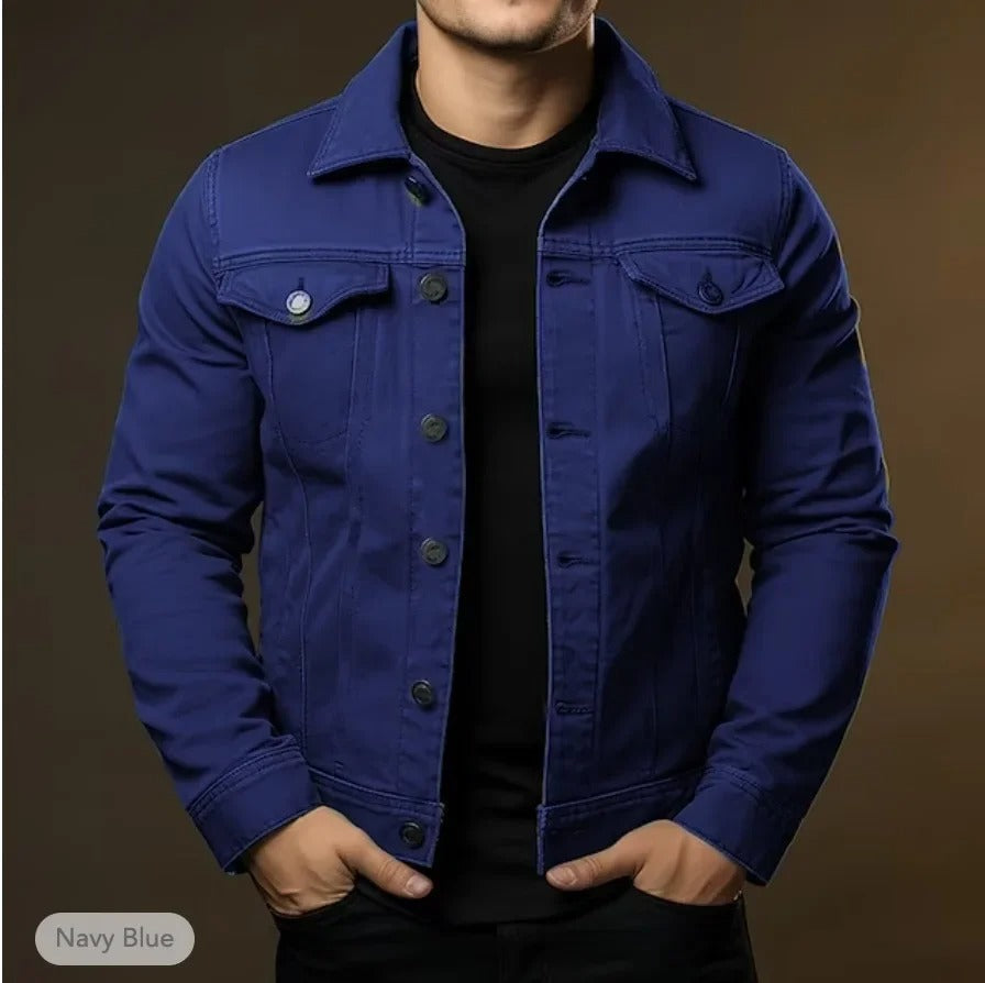Lightweight Denim Structured Fit Jacket for Men | Spring Layering Outerwear