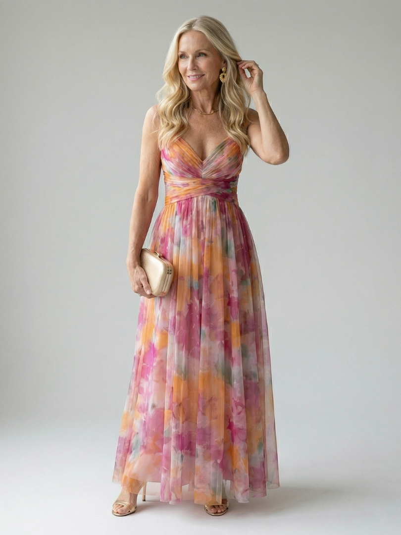 Sleeveless Wrap Maxi Dress for Women | Summer Floral Occasion