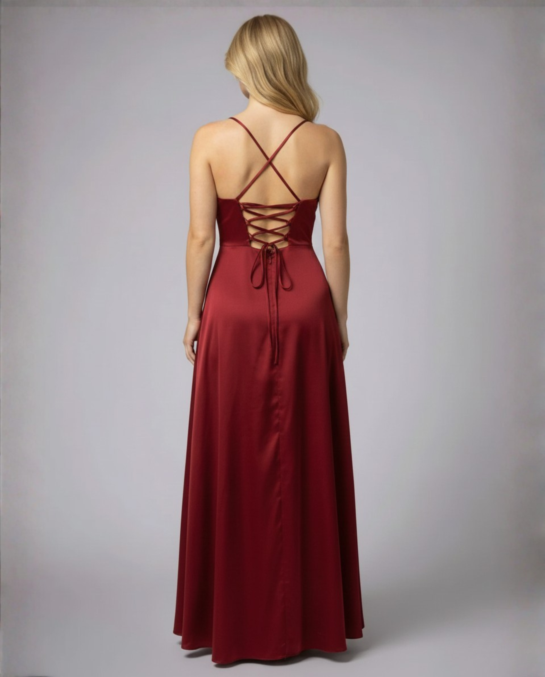 Red Blue Green Pink Brown White Black Maxi Dress for Women with Leg Split