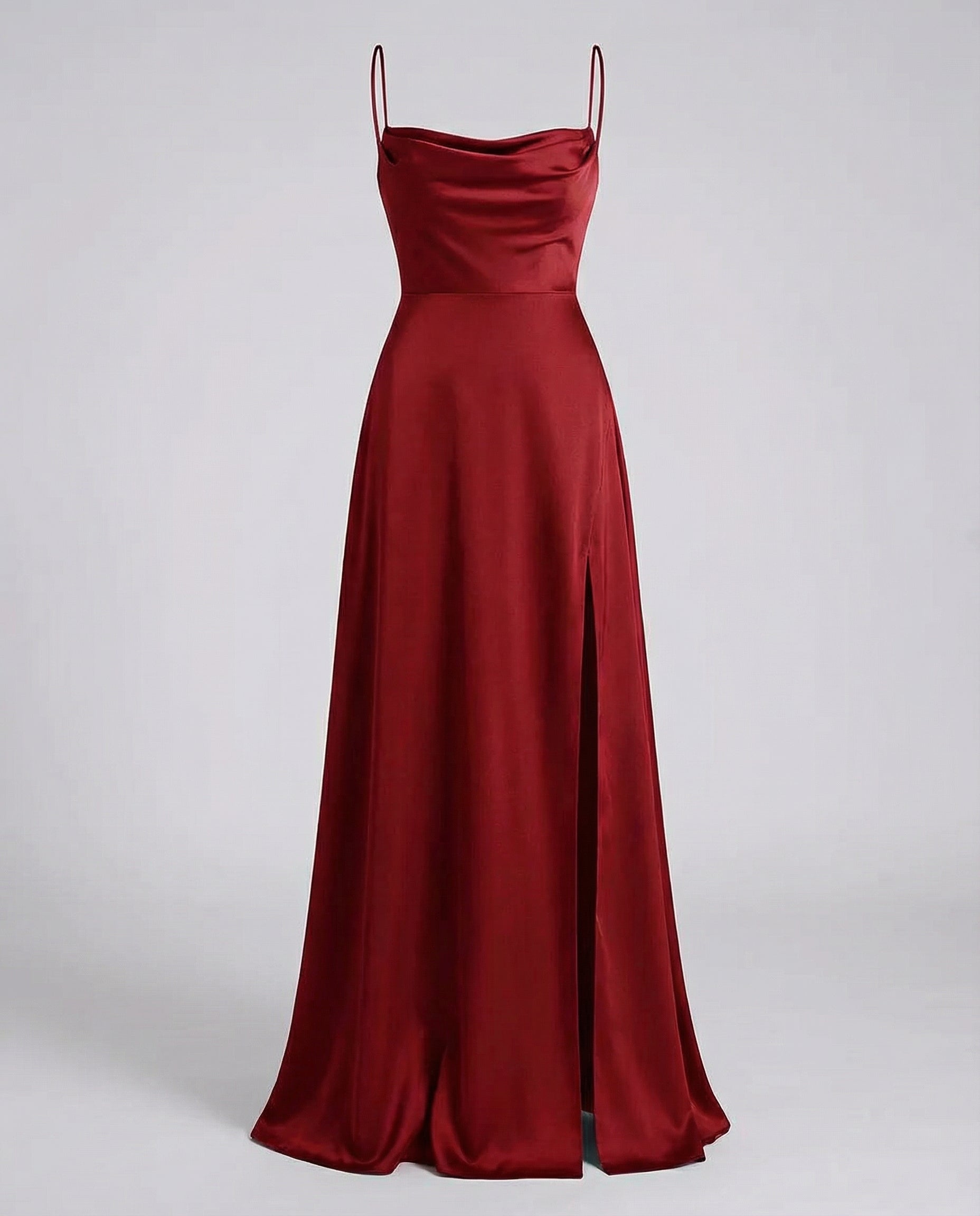 Red Blue Green Pink Brown White Black Maxi Dress for Women with Leg Split