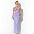 Lilac Floral Cut Out Maxi Dress for Women | Formal Occasion
