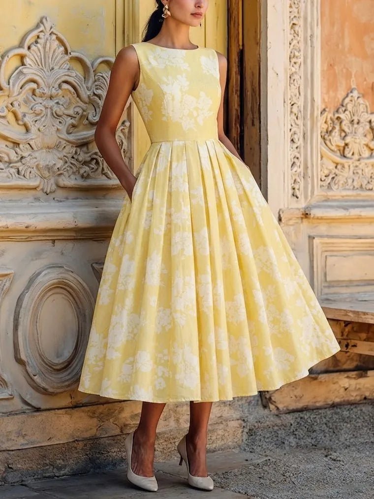 Floral Print Off-Shoulder Midi Dress for Women | Summer Swing Fit