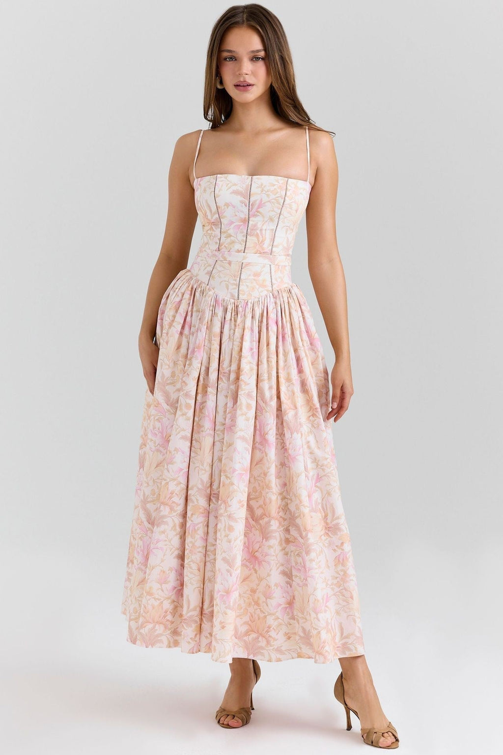 Pleated Strapless Midi Dress for Women | Wedding Guest