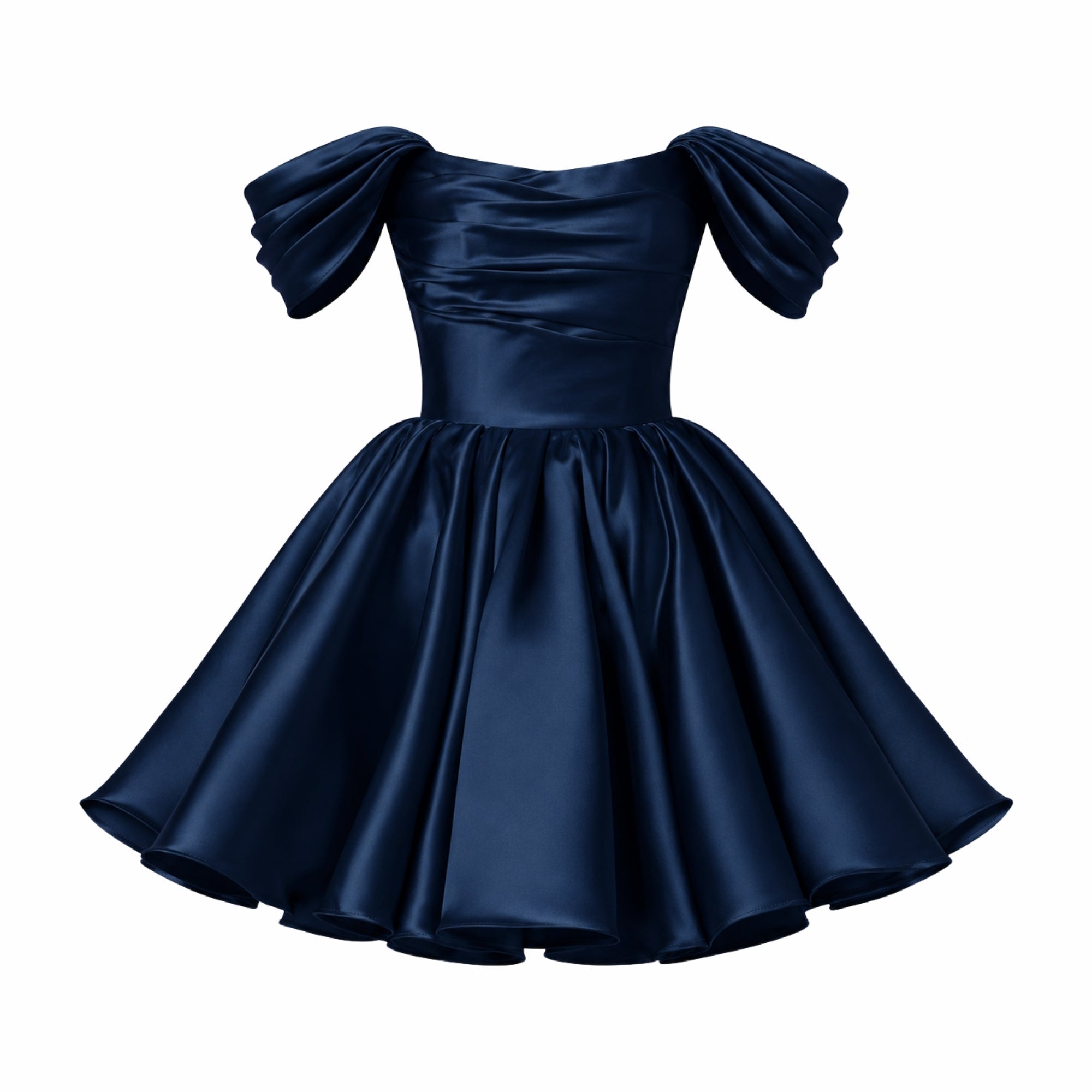 Satin Off-Shoulder Puff Sleeve Mini Dress for Women | Occasion