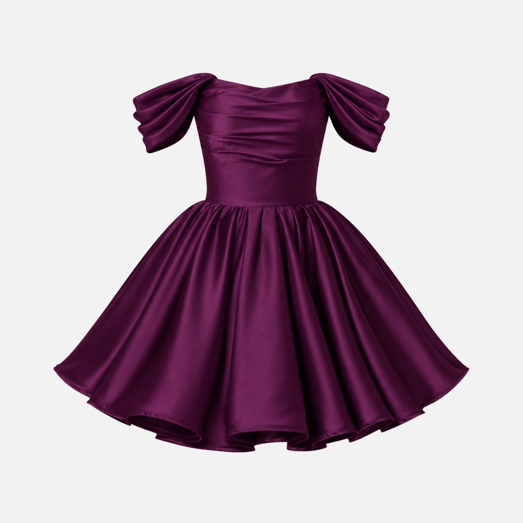 Satin Off-Shoulder Puff Sleeve Mini Dress for Women | Occasion