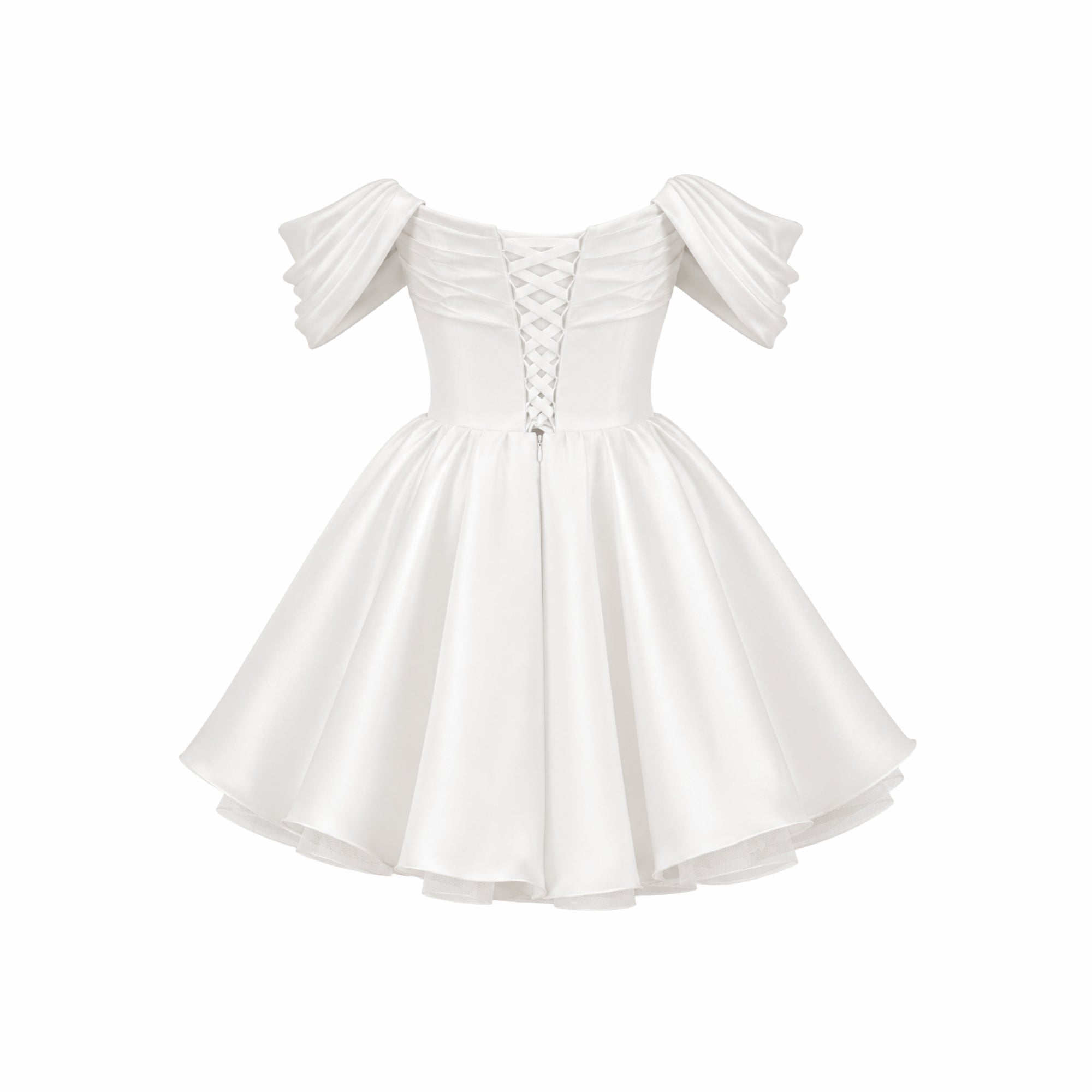 Satin Off-Shoulder Puff Sleeve Mini Dress for Women | Occasion