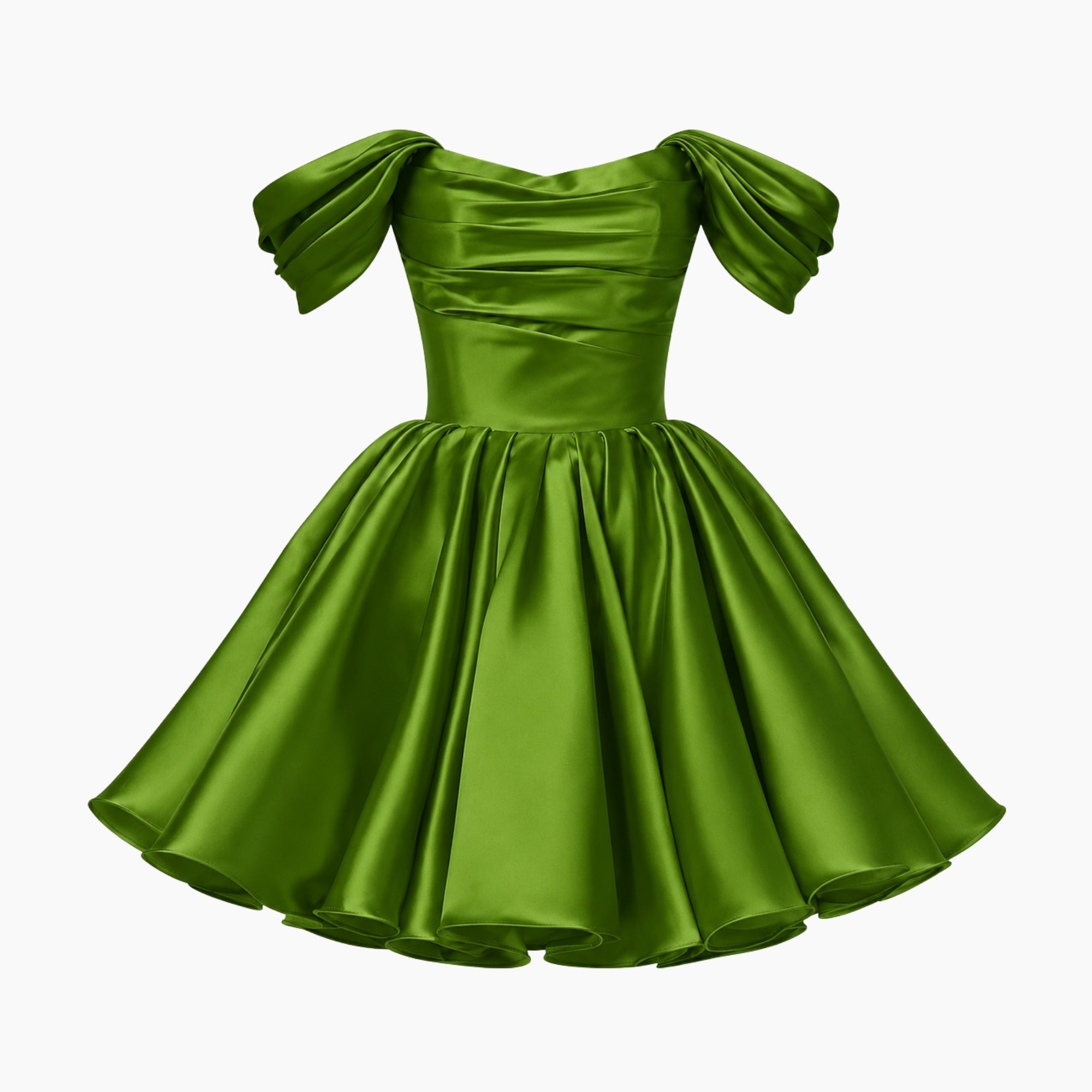 Satin Off-Shoulder Puff Sleeve Mini Dress for Women | Occasion