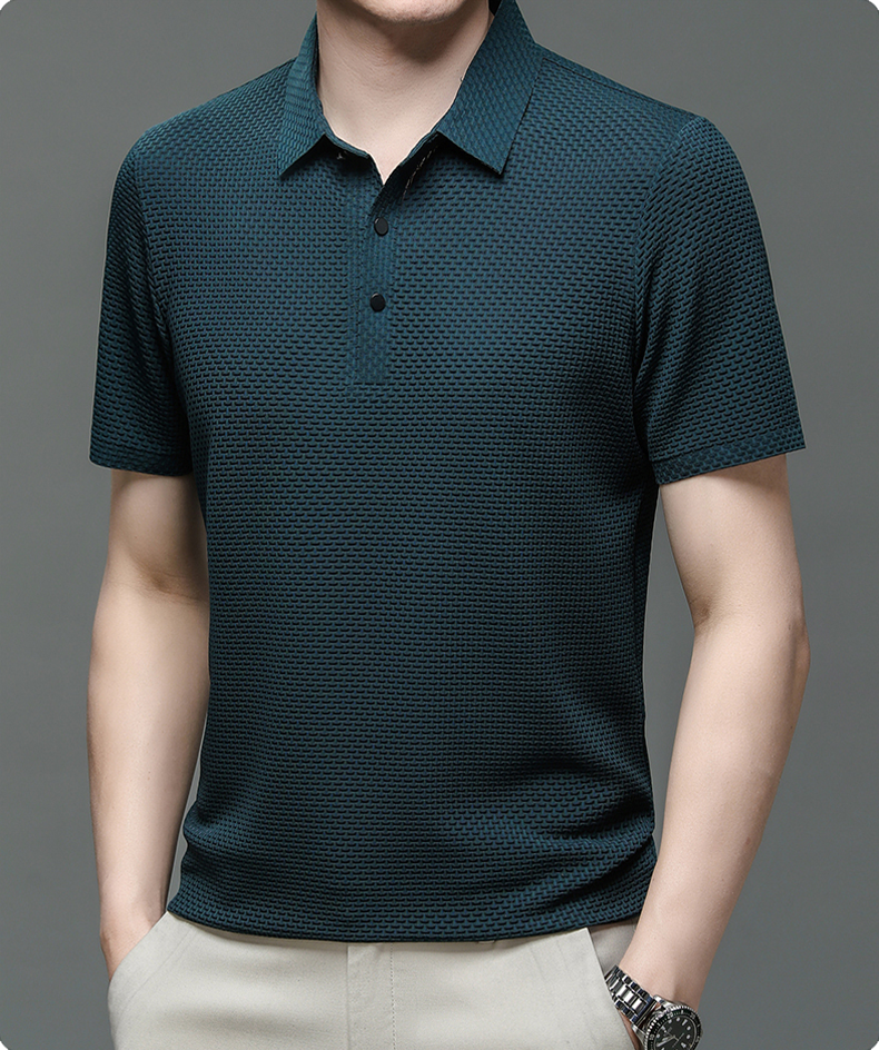 Mesh Short Sleeve Polo Shirt for Men | Breathable Fabric for Sport