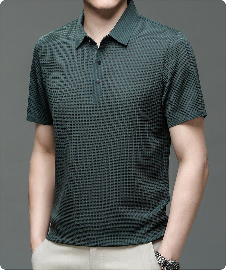 Mesh Short Sleeve Polo Shirt for Men | Breathable Fabric for Sport