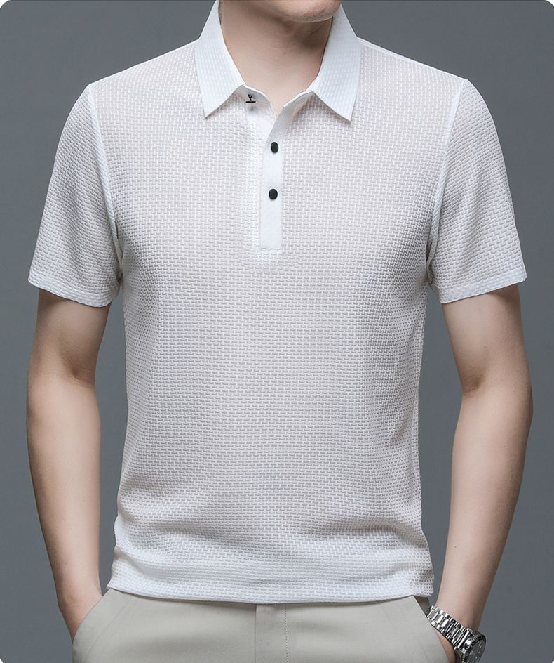 Mesh Short Sleeve Polo Shirt for Men | Breathable Fabric for Sport