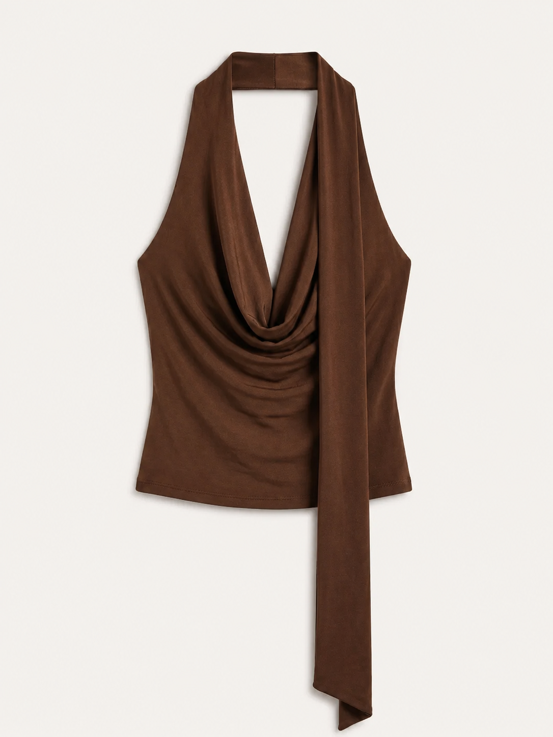 Halterneck V-Neck Long Sleeve Top for Women