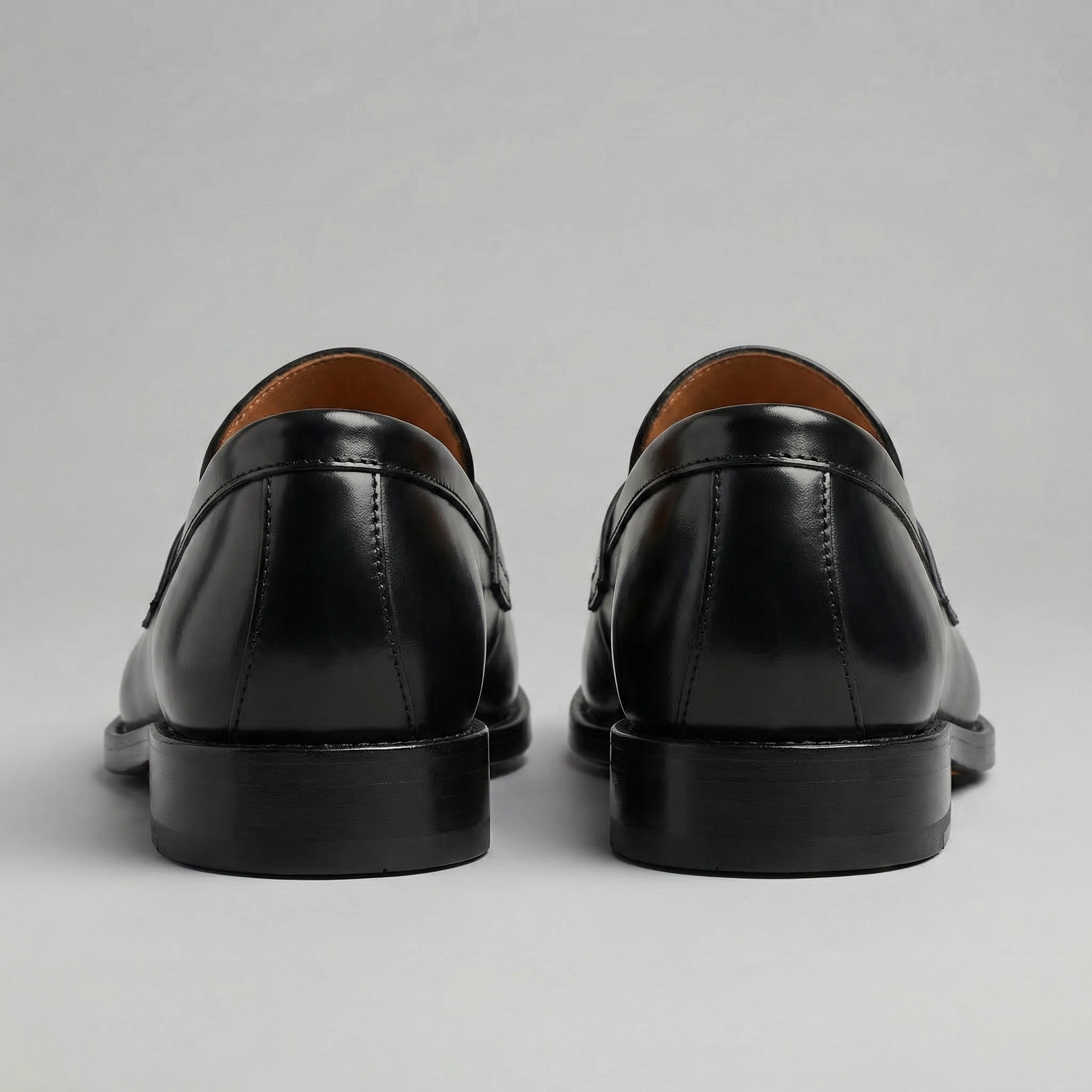 Black Leather Penny Loafers for Men | Slip-On Casual