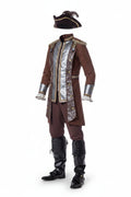 Brown Pirate Jacket and Pants Costume Set for Men | Halloween Fancy Dress