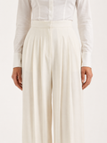 High Waist Wide Leg Pleated Trousers for Women