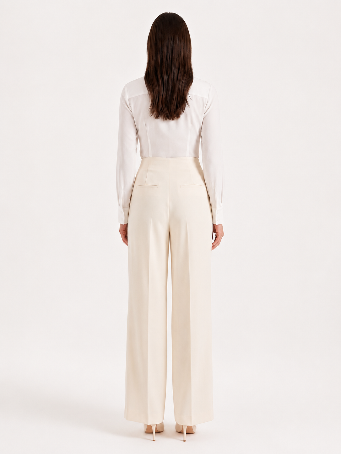 High Waist Wide Leg Pleated Trousers for Women