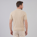 Teal Cable Knit Slim Fit Polo Shirt for Men