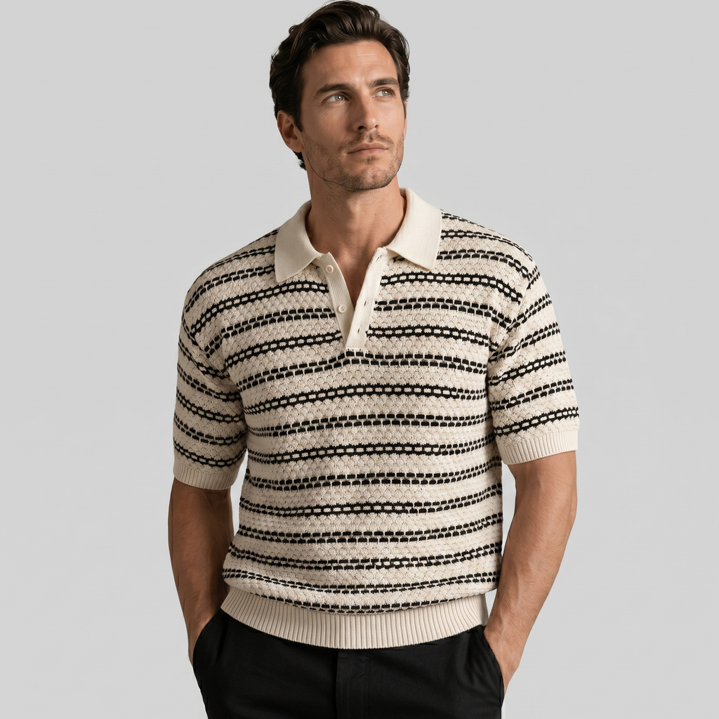Striped Tailored Fit Polo Shirt for Men