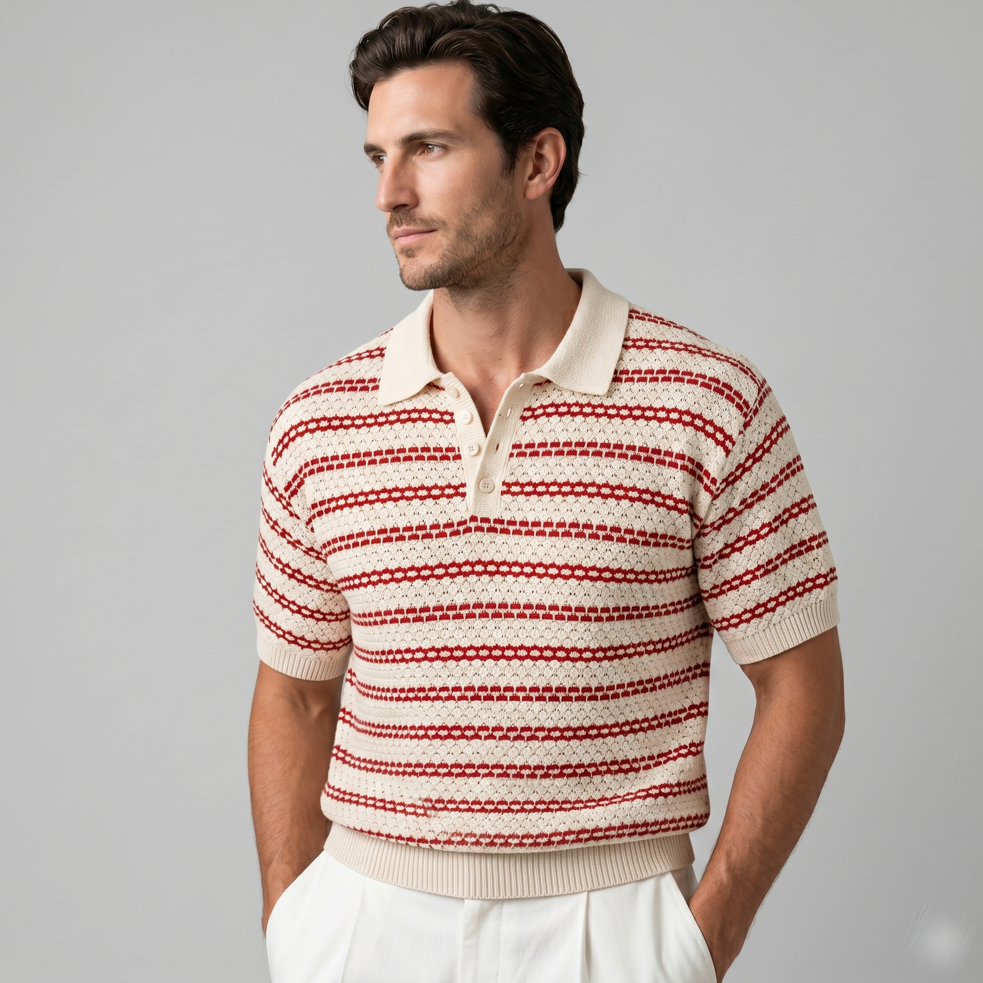 Striped Tailored Fit Polo Shirt for Men