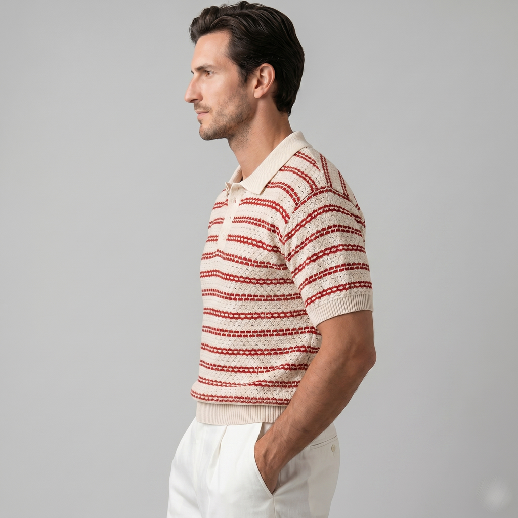 Striped Tailored Fit Polo Shirt for Men