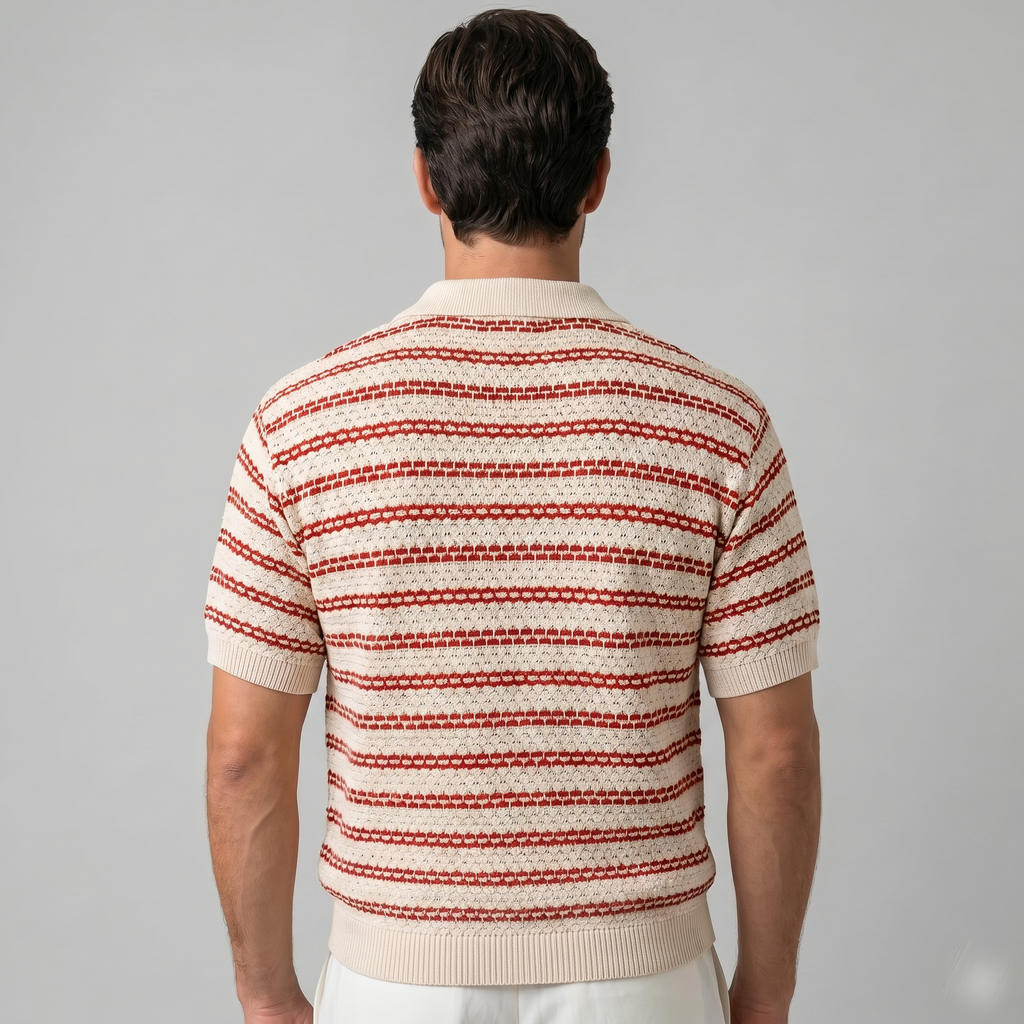 Striped Tailored Fit Polo Shirt for Men