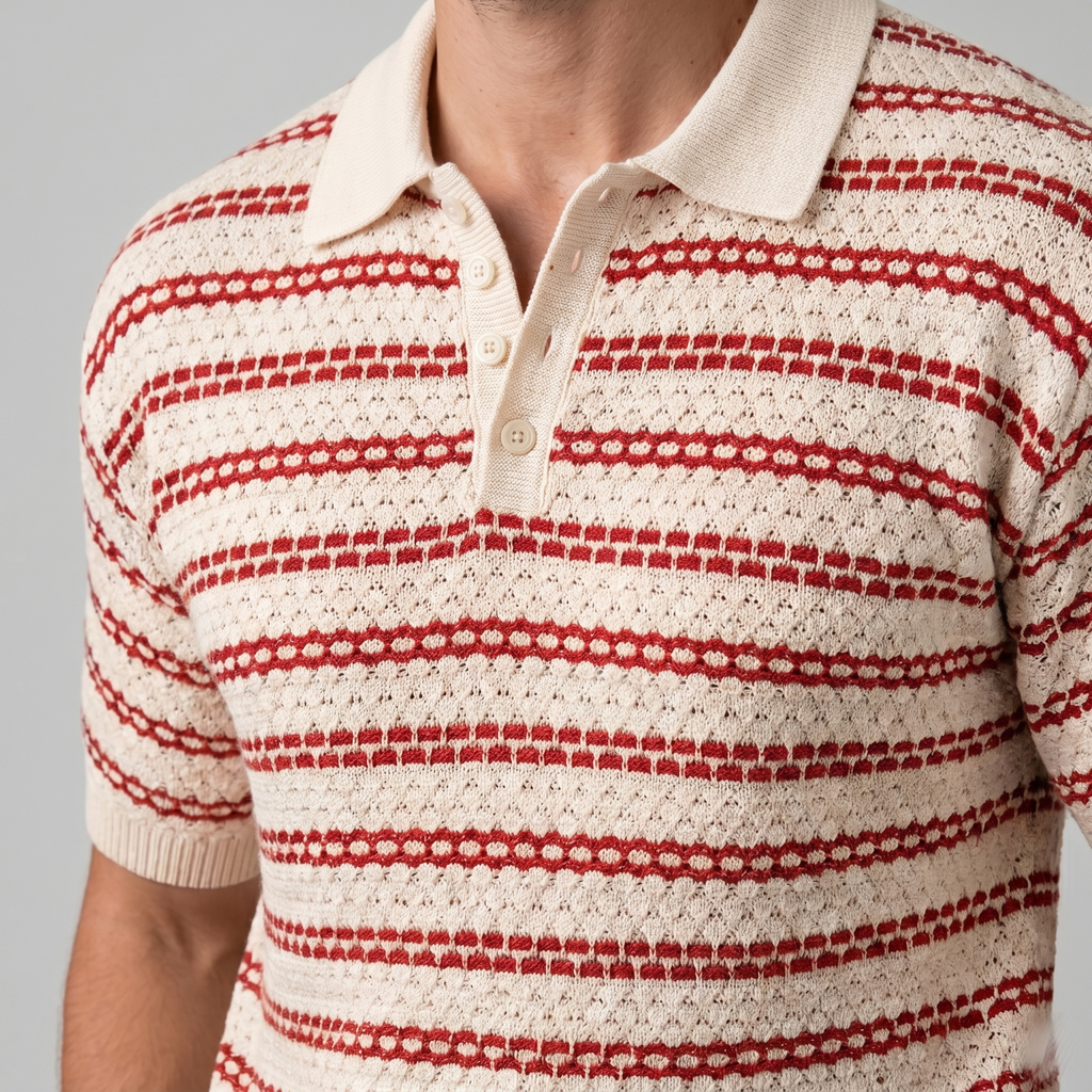 Striped Tailored Fit Polo Shirt for Men