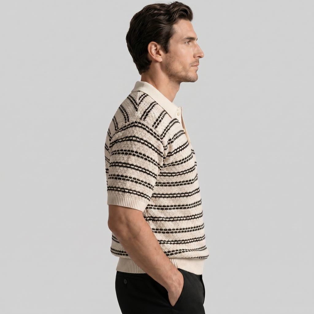 Striped Tailored Fit Polo Shirt for Men