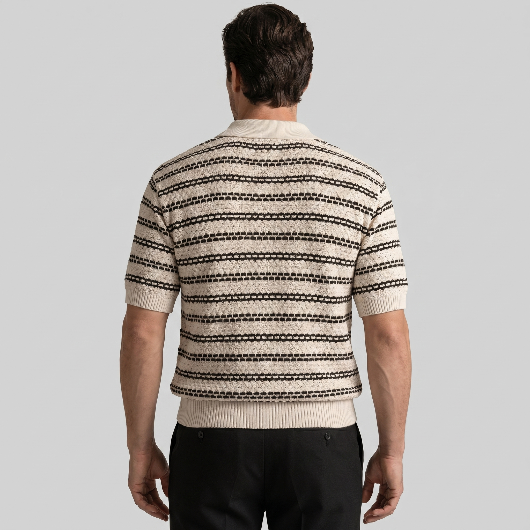 Striped Tailored Fit Polo Shirt for Men