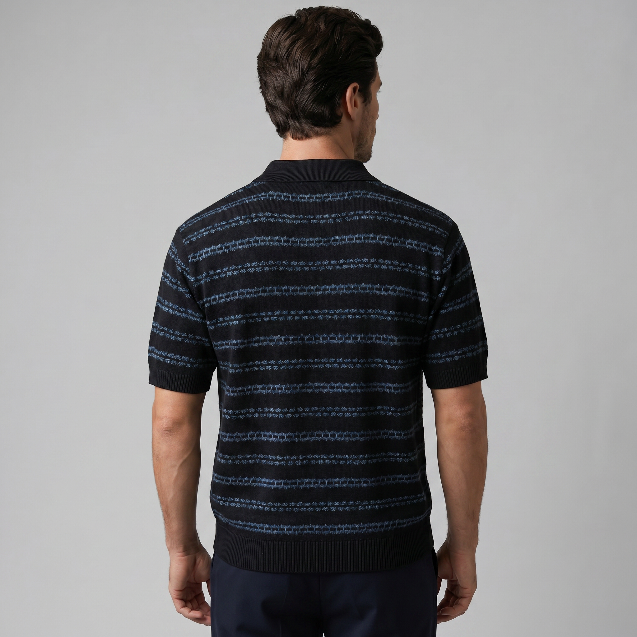 Striped Tailored Fit Polo Shirt for Men