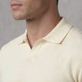 Structured V-Neck Short Sleeve Polo Shirt for Men