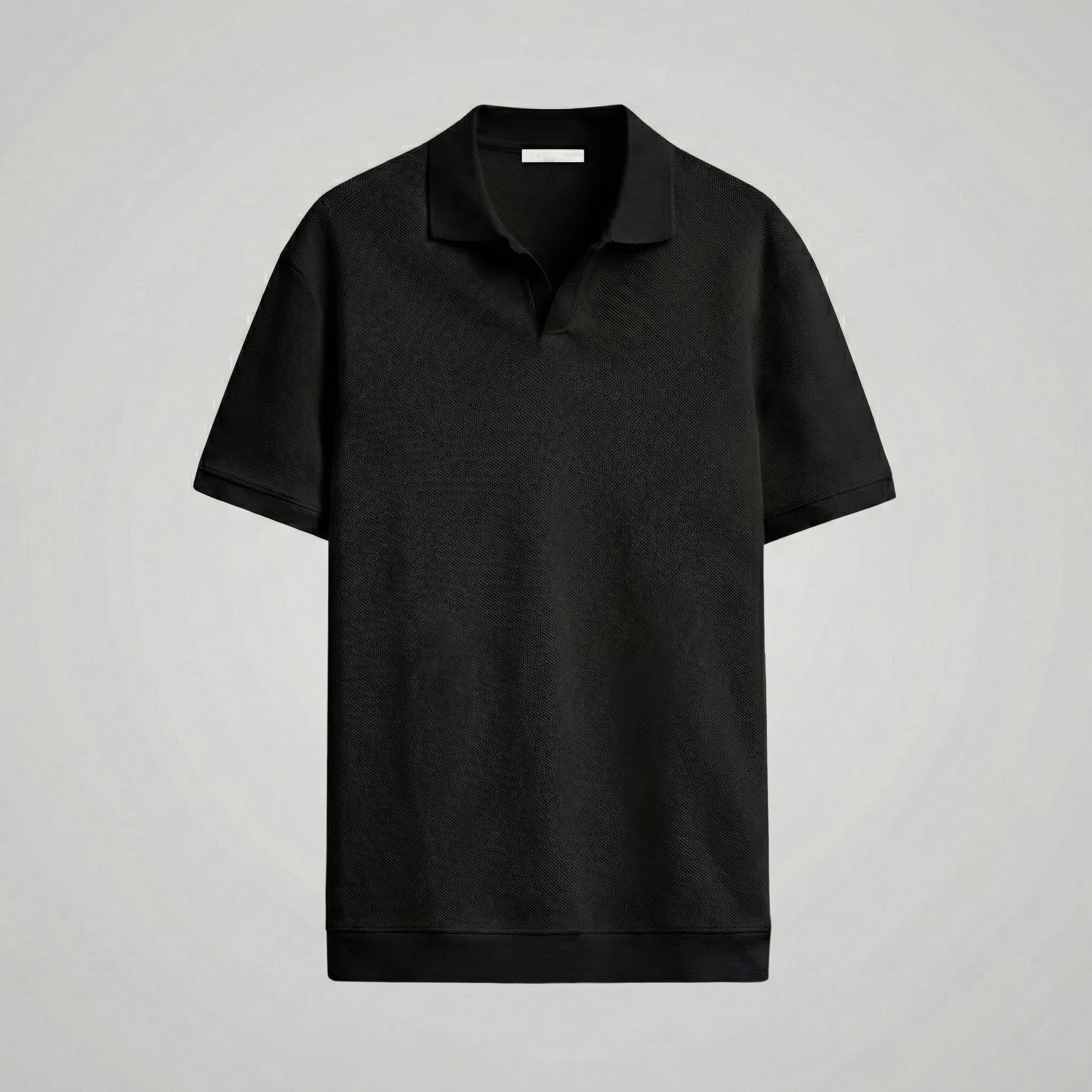 Structured V-Neck Short Sleeve Polo Shirt for Men
