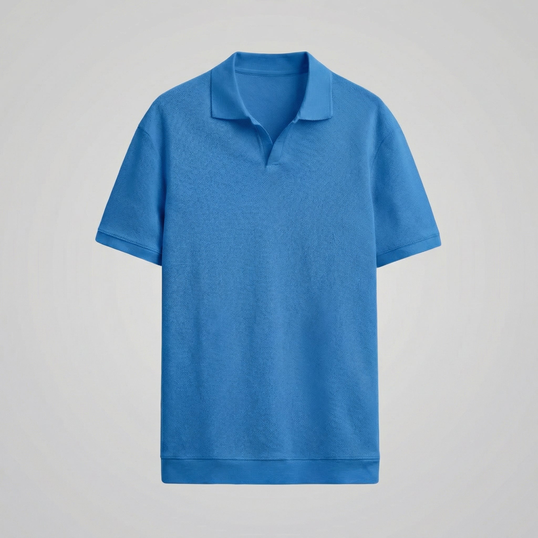 Structured V-Neck Short Sleeve Polo Shirt for Men