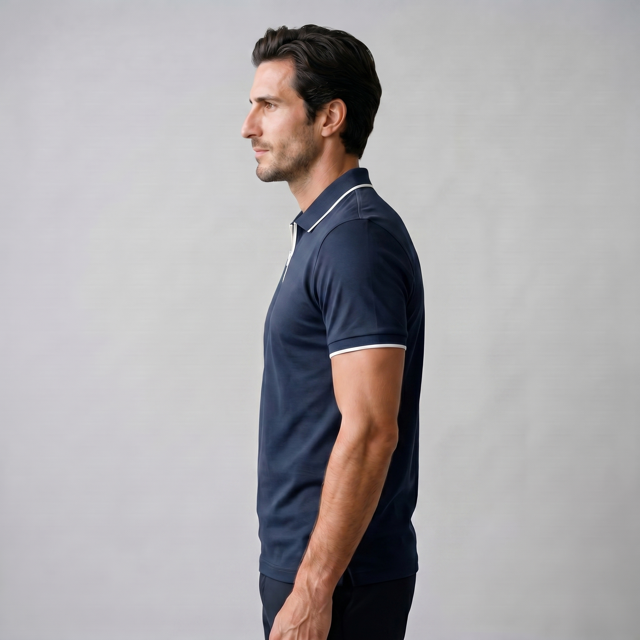 Short Sleeve Zip Polo Shirt for Men | Casual Everyday Fit