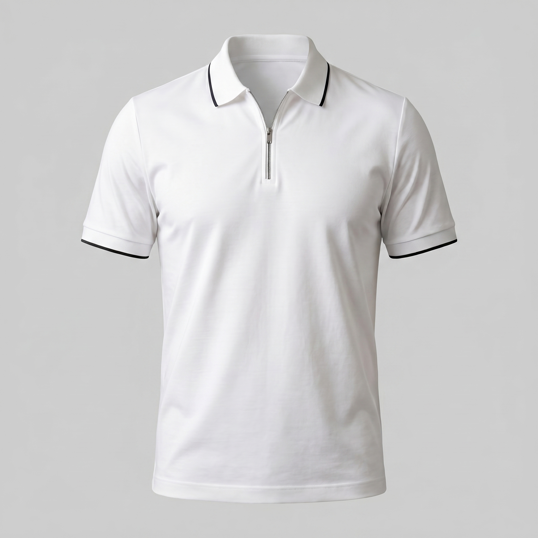 Short Sleeve Zip Polo Shirt for Men | Casual Everyday Fit